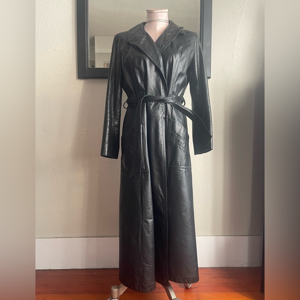 Vintage leather trench coat